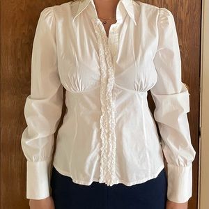 WHITE VINTAGE- 80s shirt